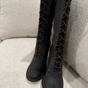 NWB Frye Villager Lace Tall boot Espresso Size 5